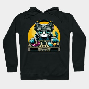 Cat DJ Shirt EDM Dance Gift - Cat DJ Club Hoodie